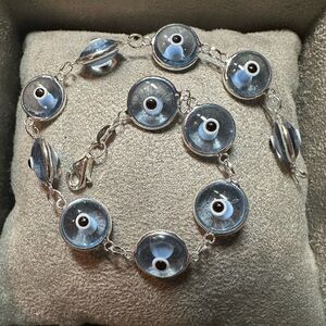 Sterling Silver Evil Eye Bracelet